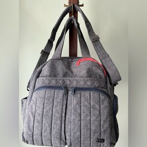 Lug Boxer Convertible Travel Tote Overnight Duffle Bag Heather Gray